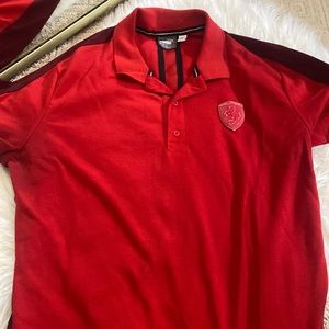 Red Ferrari logo Puma Men Tshirt